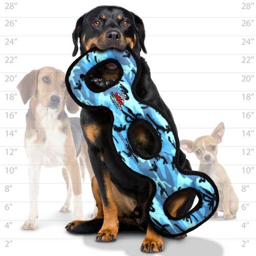 Tuffy Ultimate 3 Way Tug Camo Blue, Squeaky Dog Toy