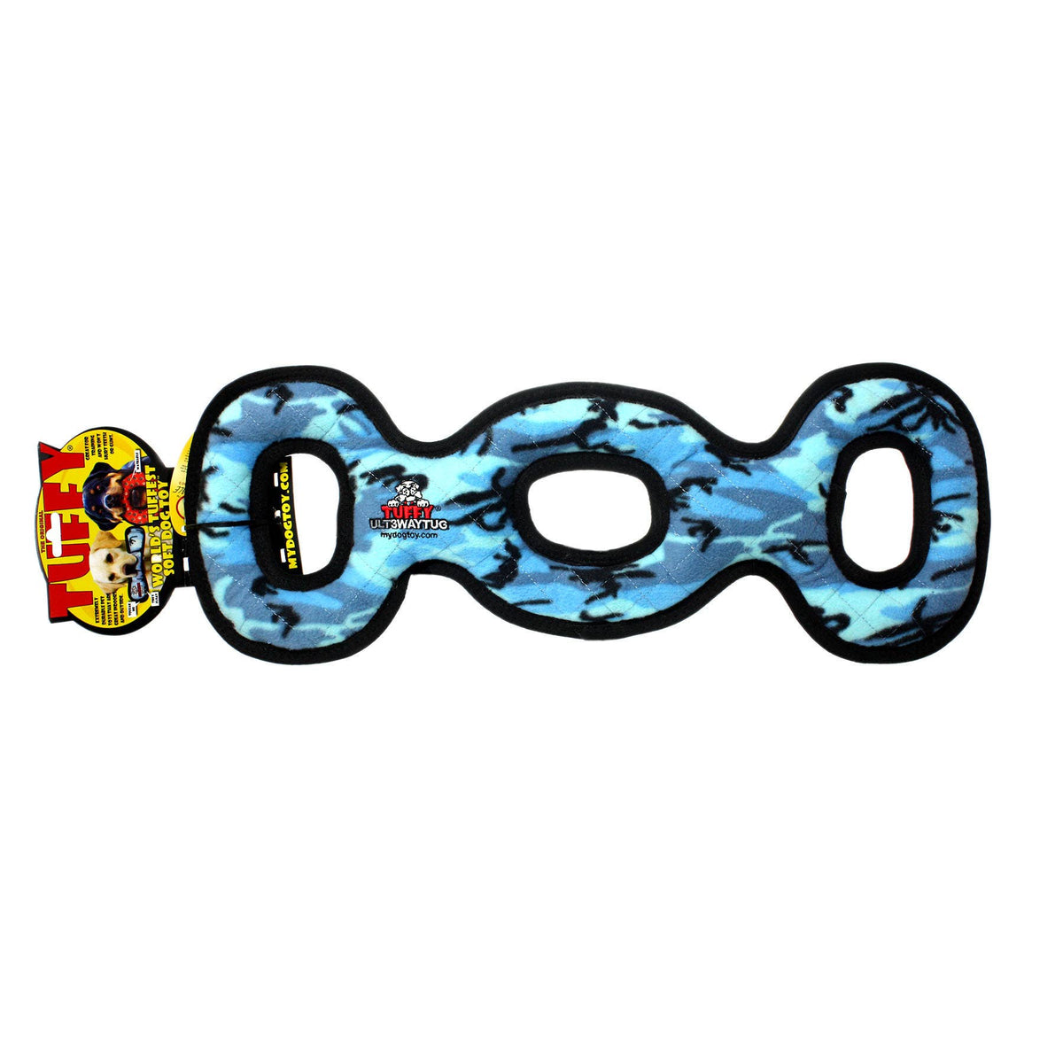 Tuffy Ultimate 3 Way Tug Camo Blue, Squeaky Dog Toy