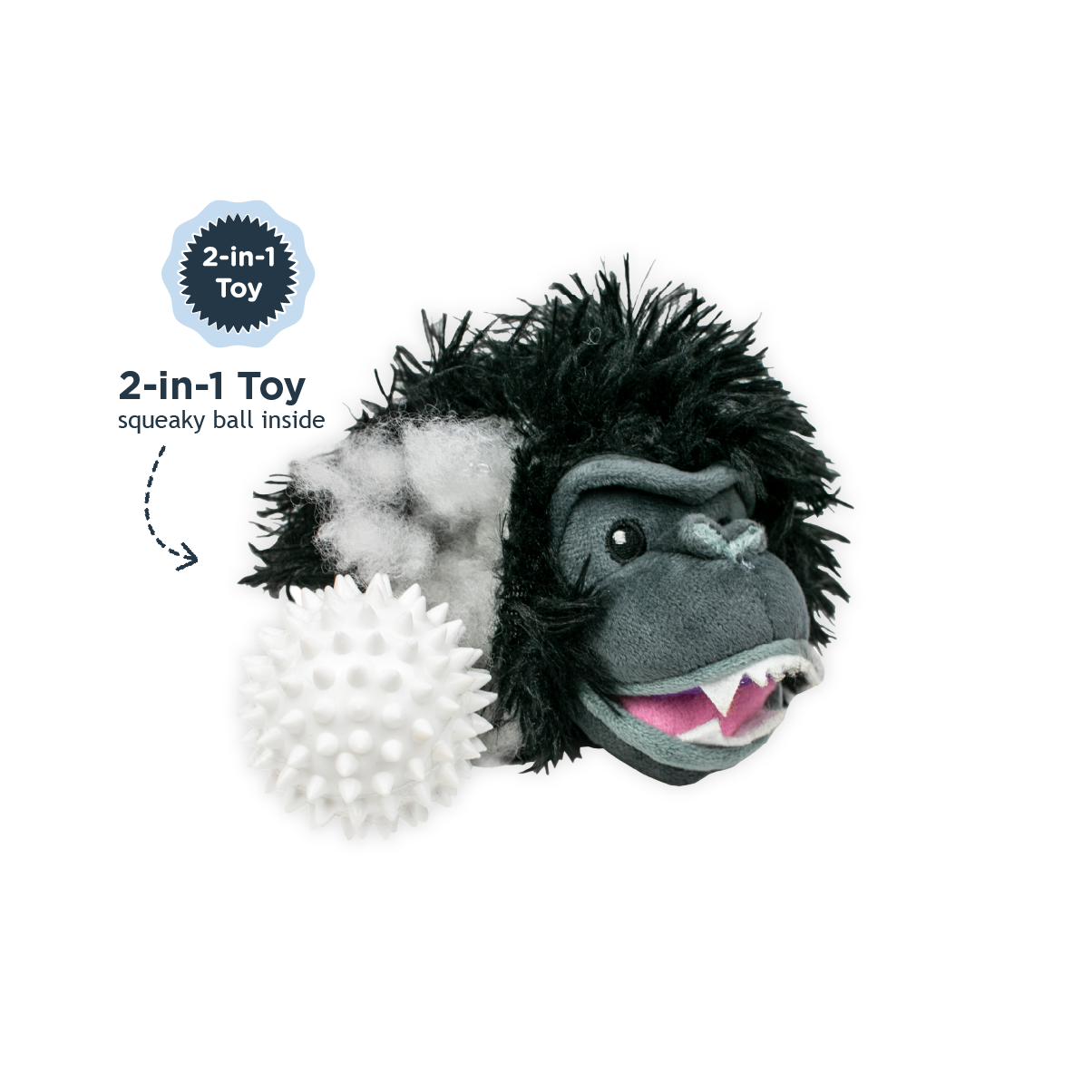 Black Bear 2-in-1 Fetch Ball Dog Toy