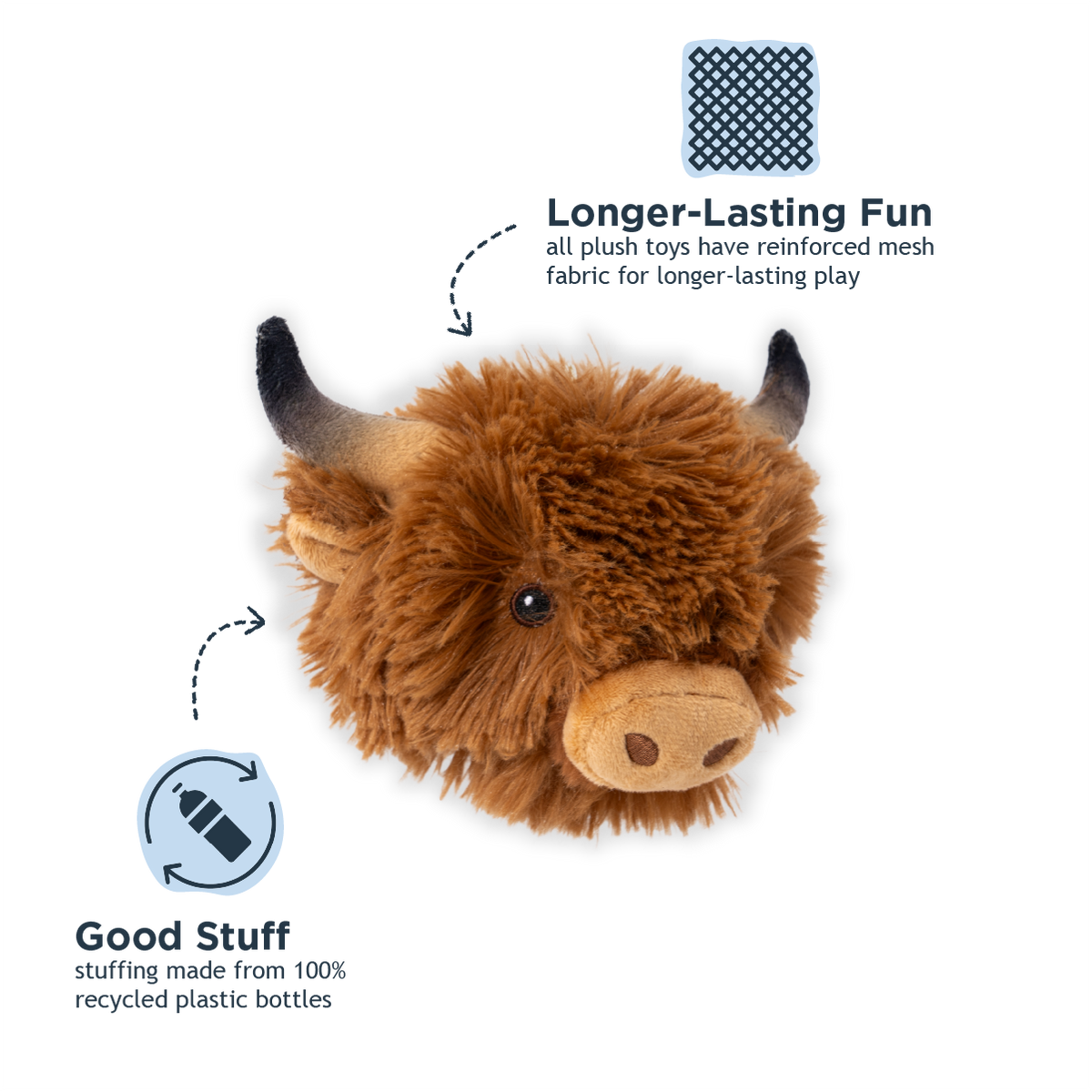 Highland Cow 2-in-1 Fetch Ball Dog Toy
