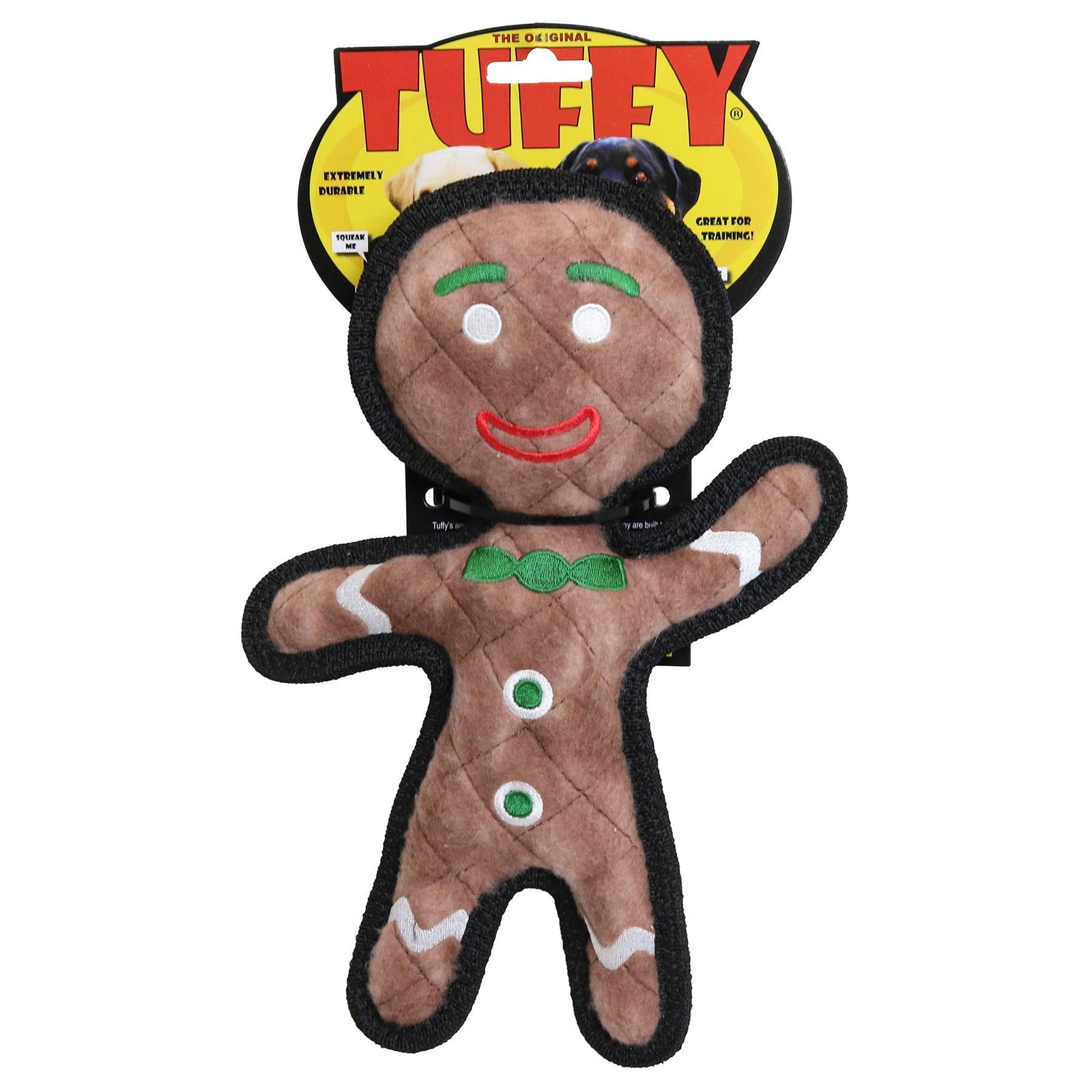 Tuffy Gingerbread Man - Christmas, Squeaky Dog Toy