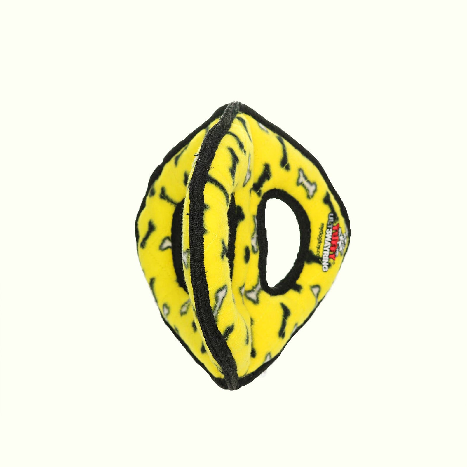 Tuffy Ultimate 3 Way Ring - Yellow Bone, Squeaky Dog Toy