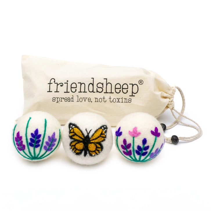 Butterfly Lavender Fields Eco Wool Dryer Balls
