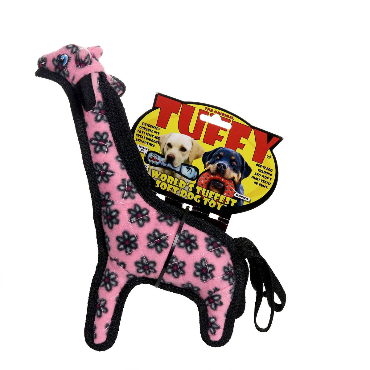Tuffy Jr Zoo Giraffe Pink, Squeaky Dog Toy