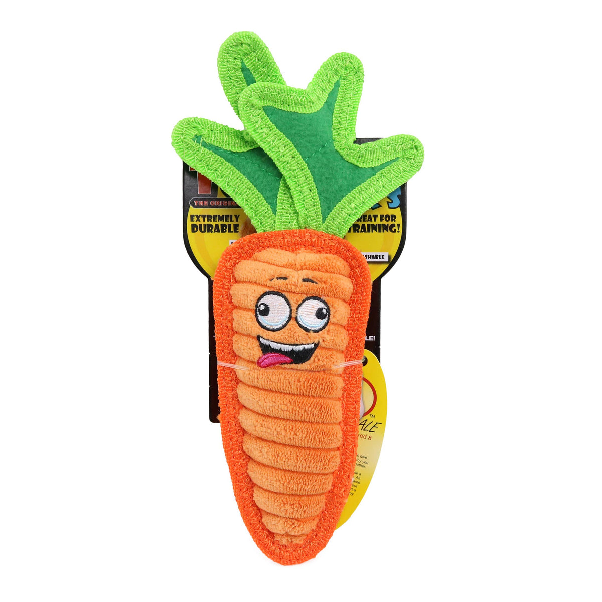 Tuffy Funny Food Jr Carrot, Squeaky Dog Toy