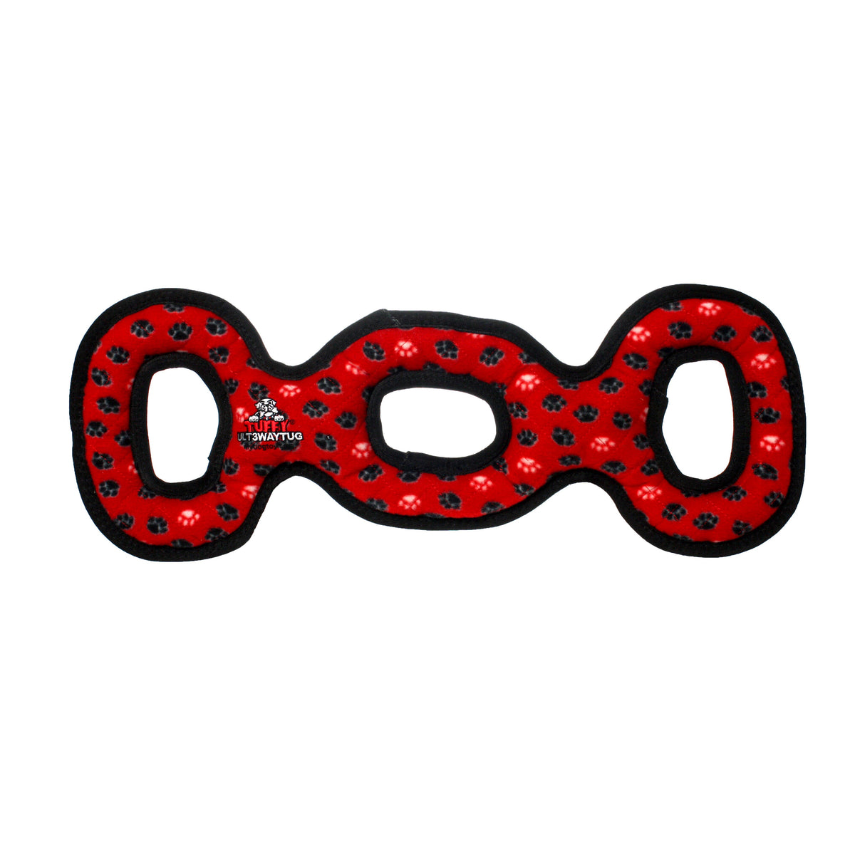 Tuffy Ultimate 3 Way Tug - Red Paw, Squeaky Dog Toy