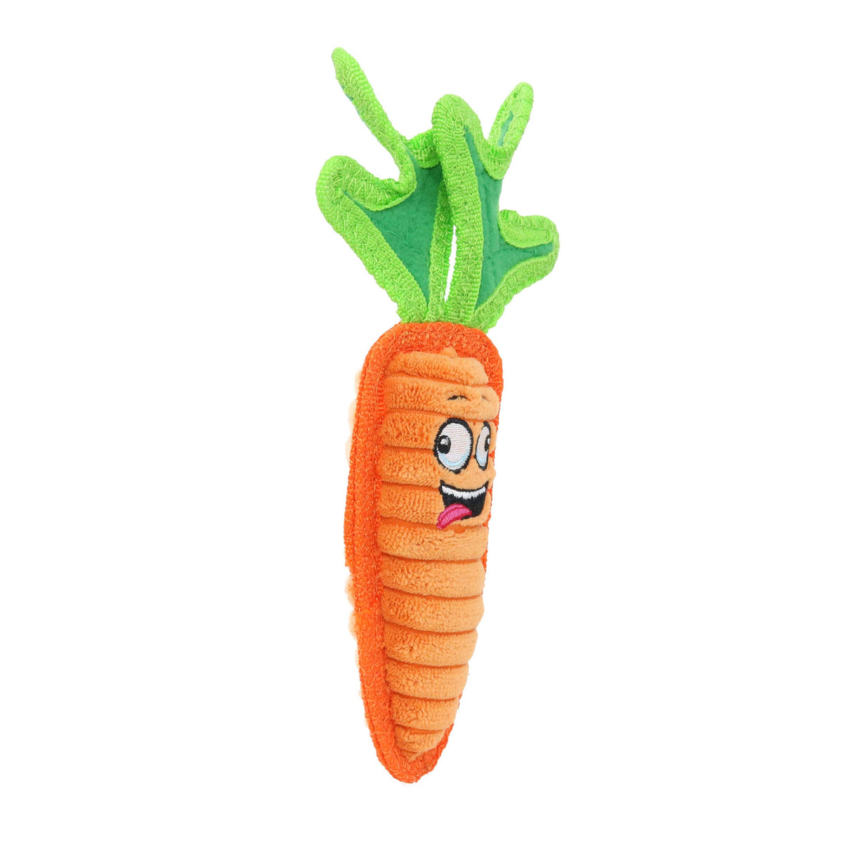 Tuffy Funny Food Jr Carrot, Squeaky Dog Toy