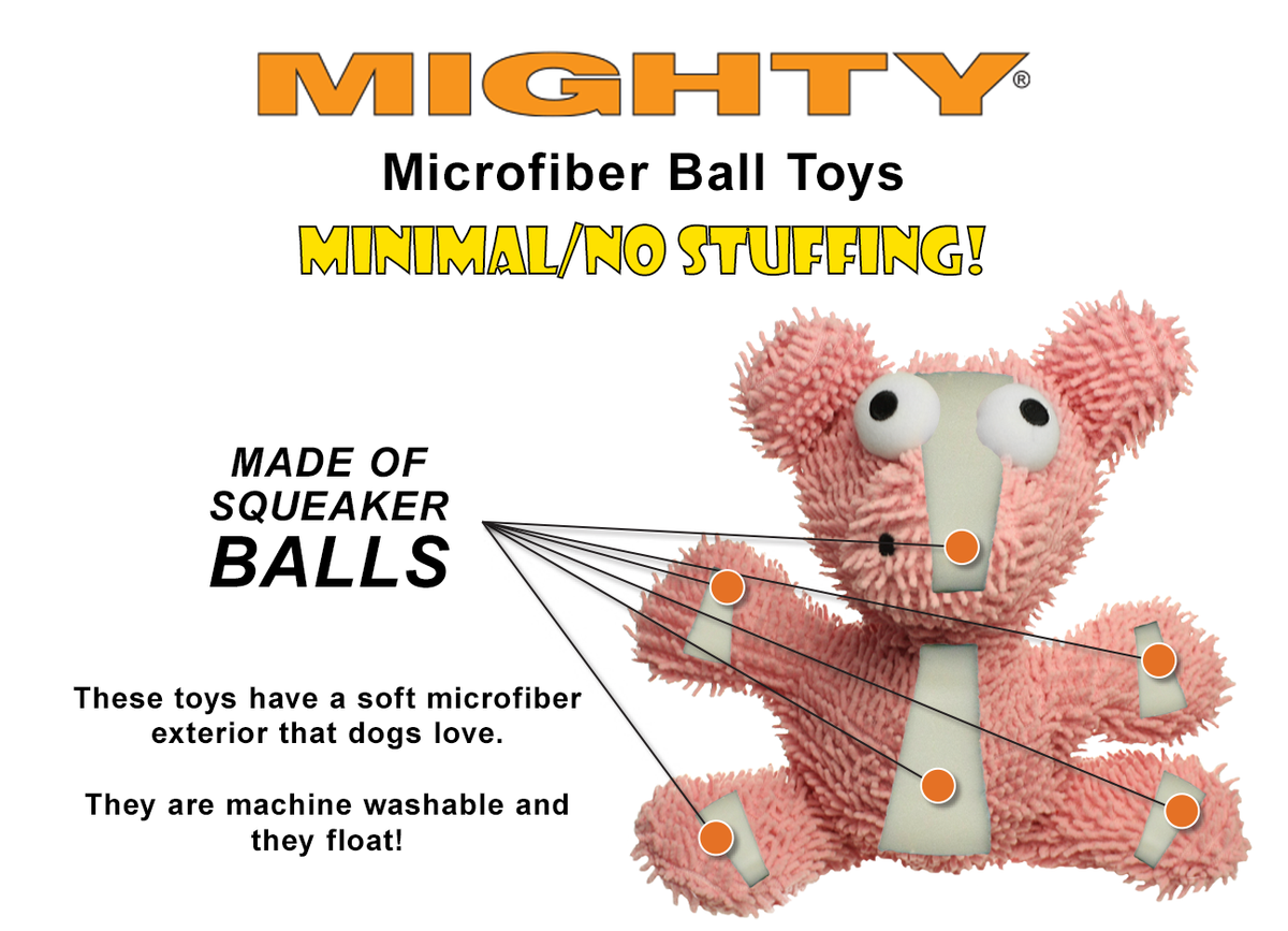 Mighty Jr Microfiber Ball Giraffe, Squeaky Dog Toy