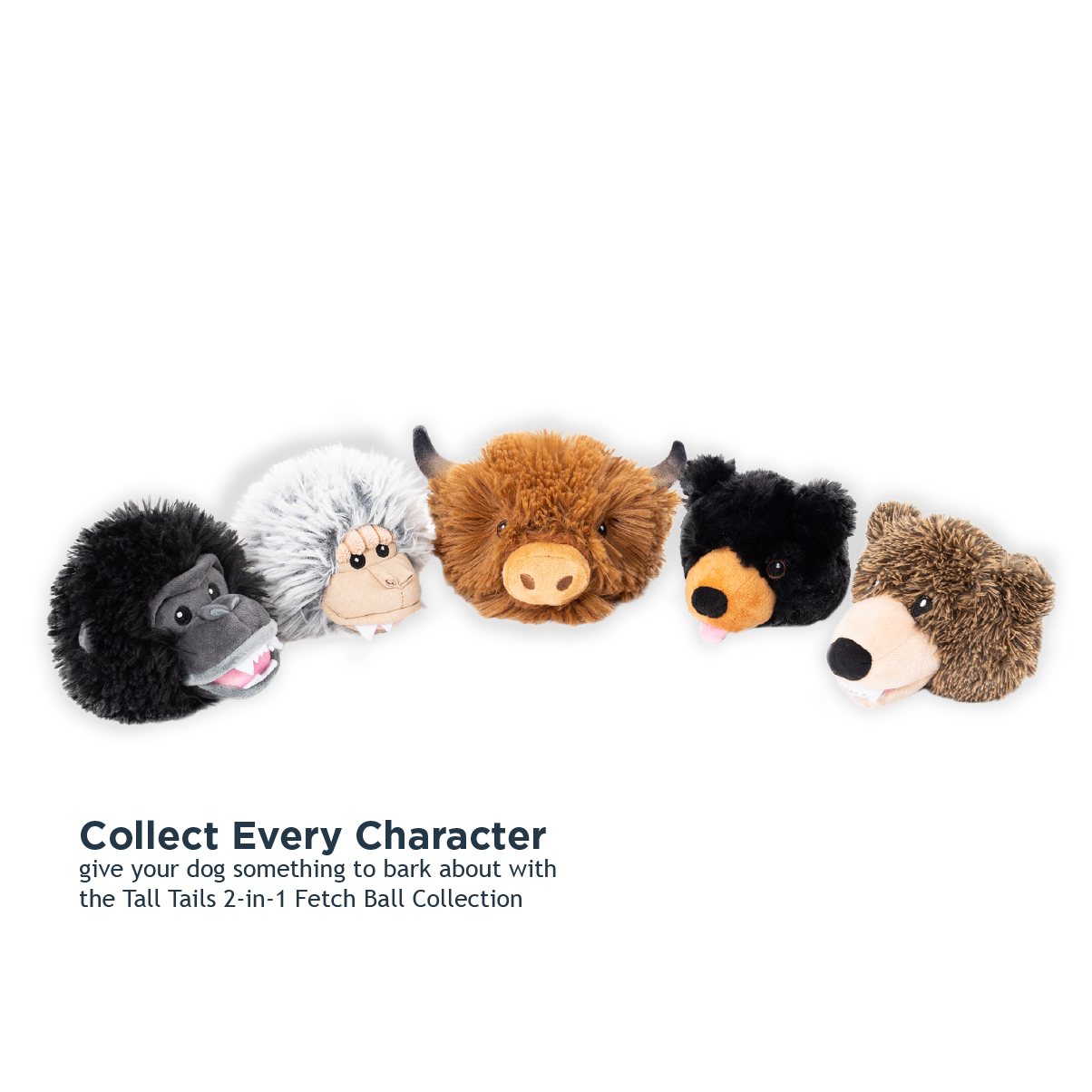 Black Bear 2-in-1 Fetch Ball Dog Toy