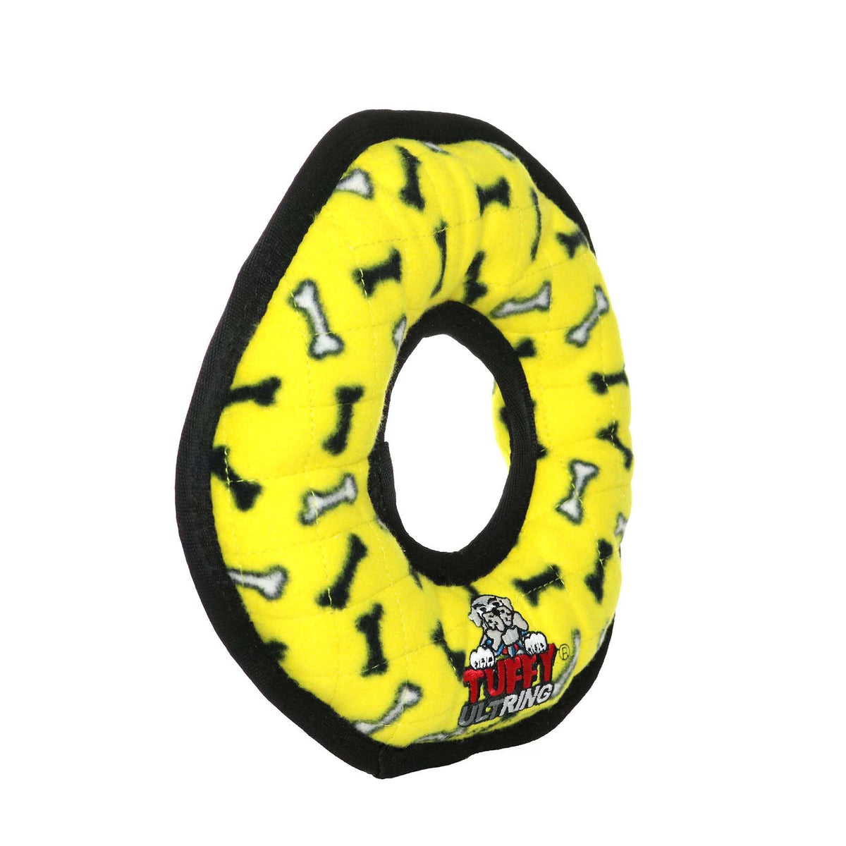 Tuffy Ultimate Ring - Yellow Bone, Squeaky Dog Toy