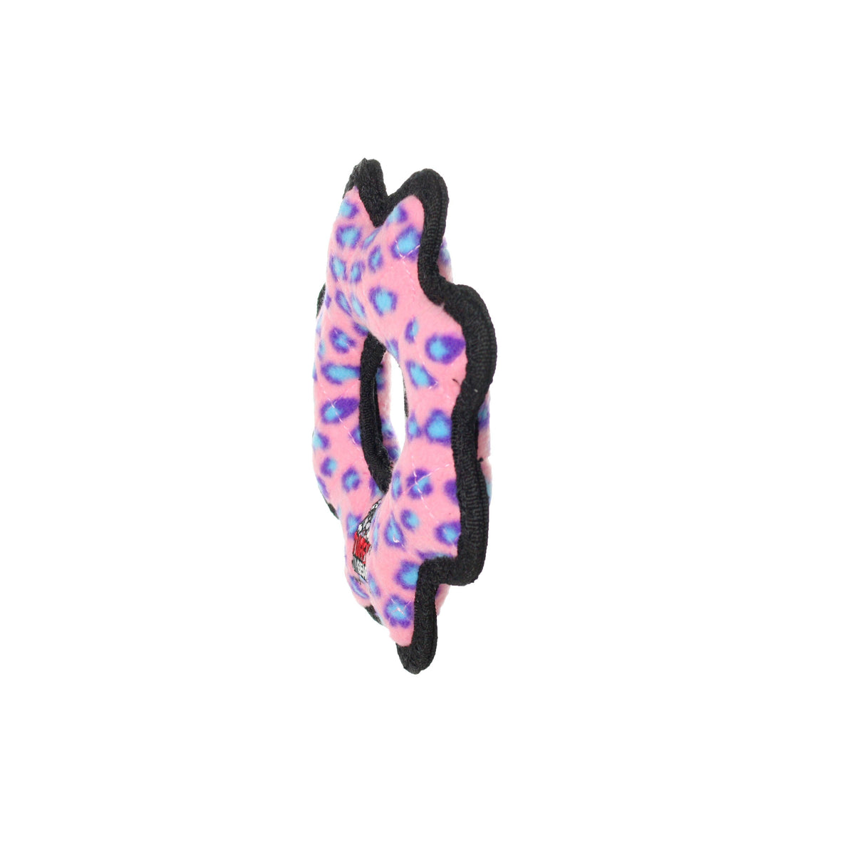 Tuffy Jr Gear Ring - Pink Leopard Squeaky Dog Toy