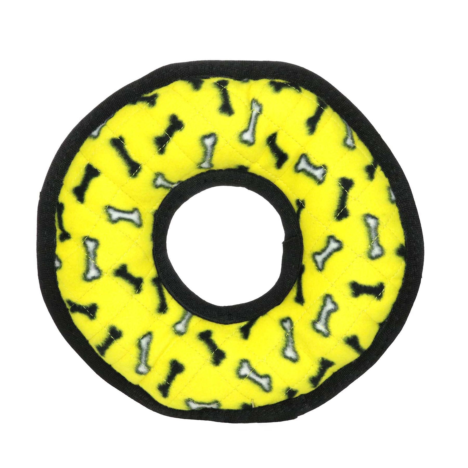 Tuffy Ultimate Ring - Yellow Bone, Squeaky Dog Toy