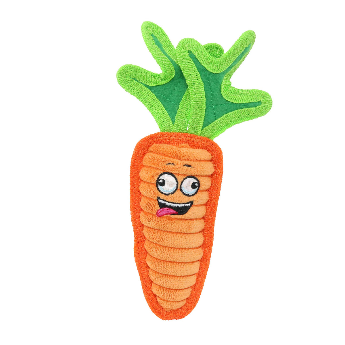 Tuffy Funny Food Jr Carrot, Squeaky Dog Toy