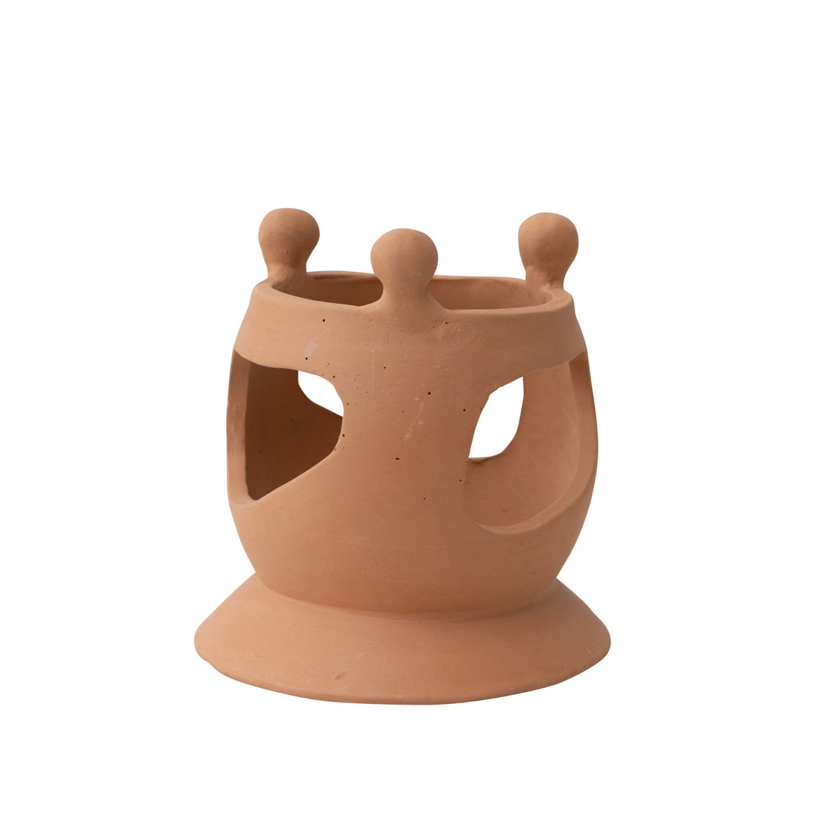Handmade Terra-cotta Candle Holder w/ Circle of Friends