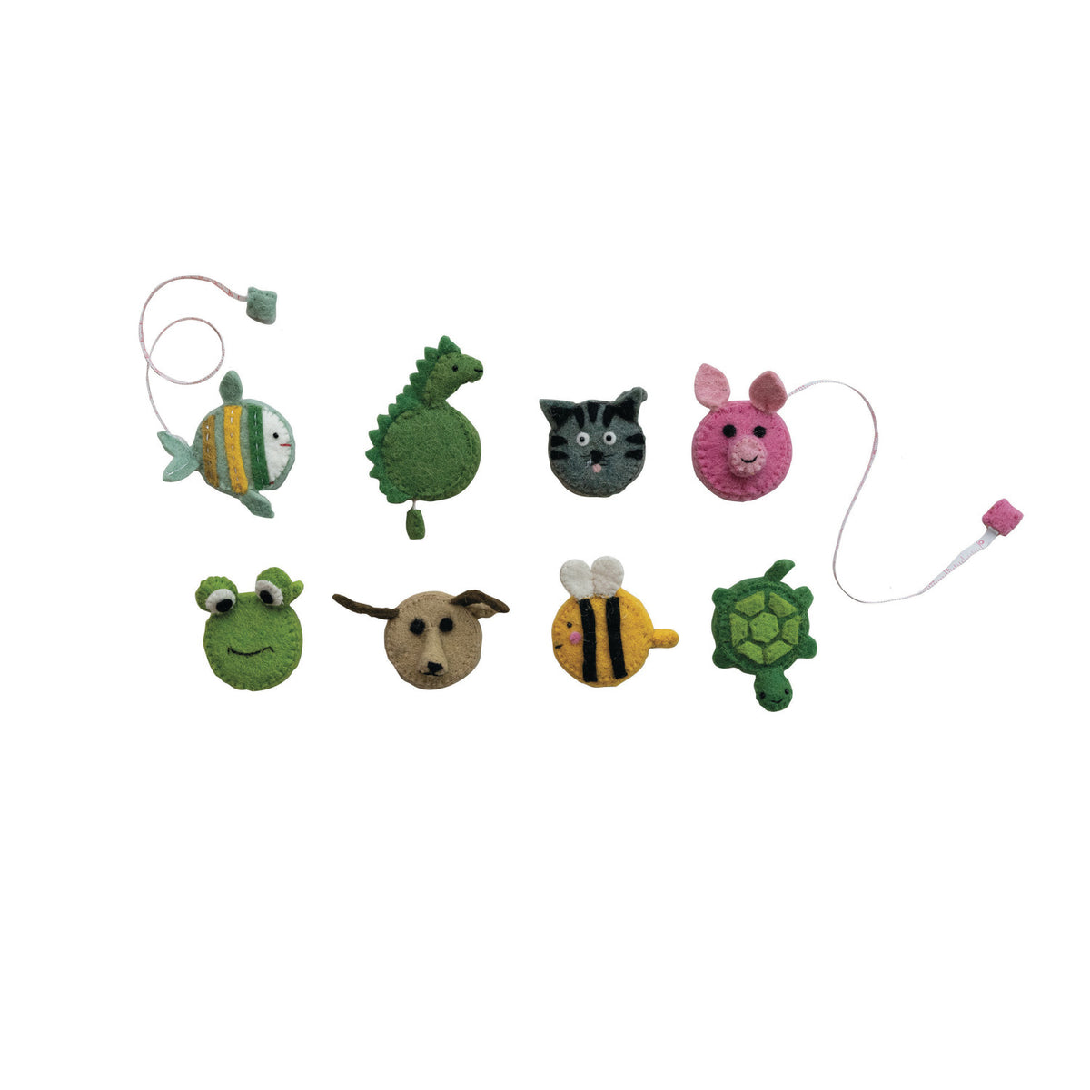 Handmade Plastic &amp; Embroidered Animal Shaped Tape Measure, 8 Styles