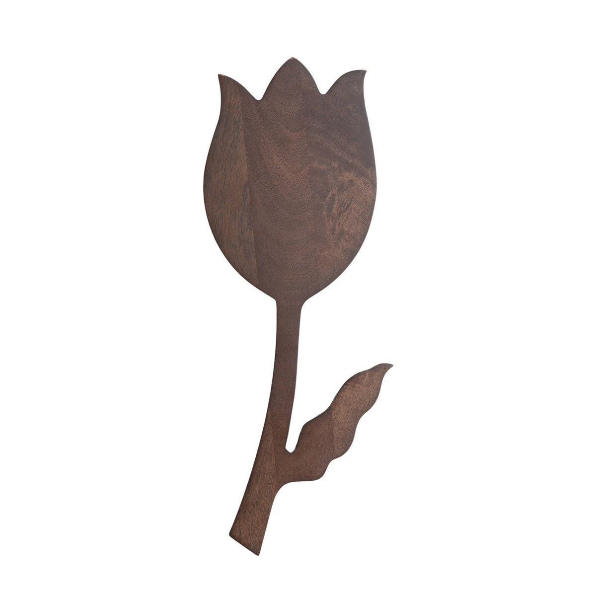 Mango Wood Flower Shaped Cheese/Cutting Board, Walnut Finish